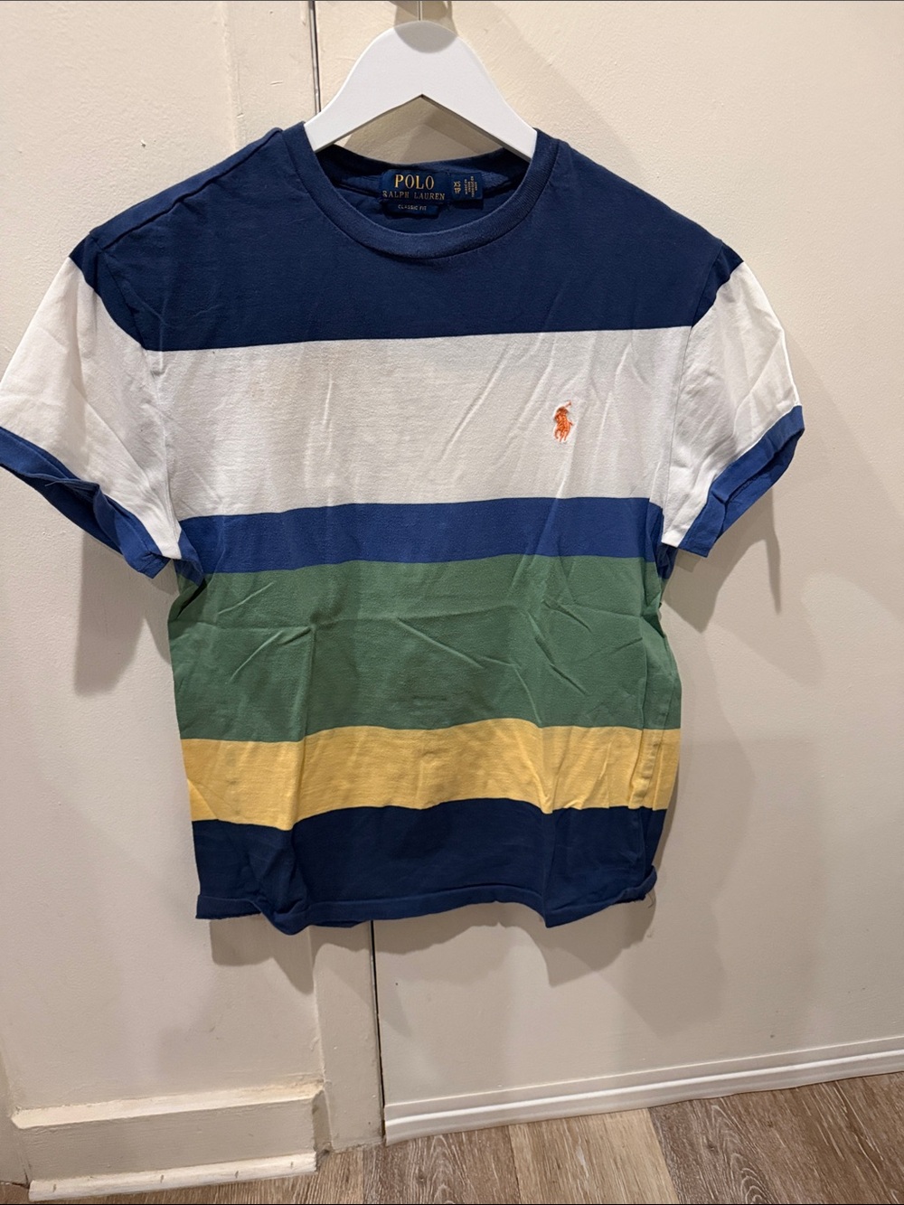 Polo Ralph Lauren Striped Crew Tee - Navy, White, Green, Yellow